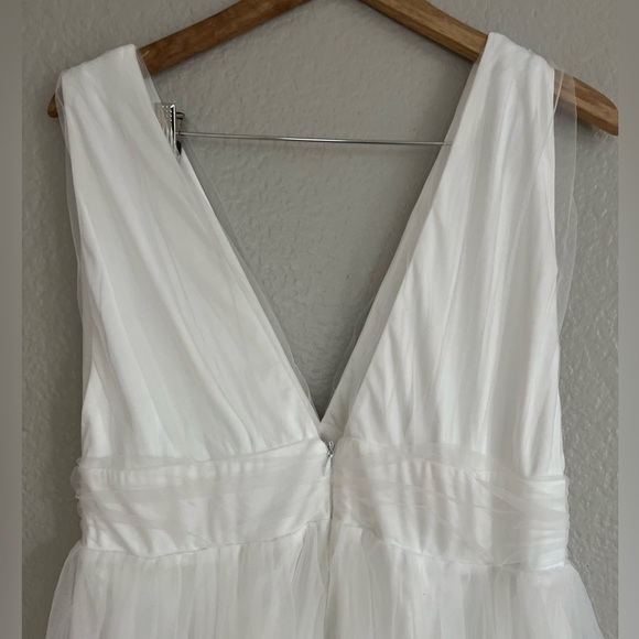 NWOT Heavenly Hues White Tulle Sleeveless Maxi Dress - Picture 9 of 10